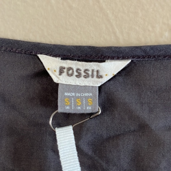 NWT Fossil Knit and Sheer Top Sabrina Charcoal Sleeveless Size Small - Picture 3 of 14